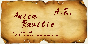 Anica Ravilić vizit kartica